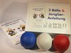 Jonglierball-Set (Größe M+ - Ballfarben:rot/weiß/blau) mit Anleitung in weißer Geschenke-Box