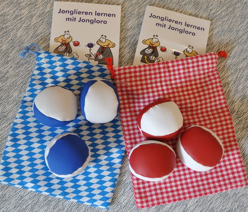 Jonglier-Set BAVARIA - 3 Bälle (Grösse M) weiss/blau oder weiss/rot